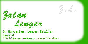 zalan lenger business card